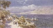Charles rowbotham Lake como with Bellagio in the Distance (mk37) USA oil painting reproduction